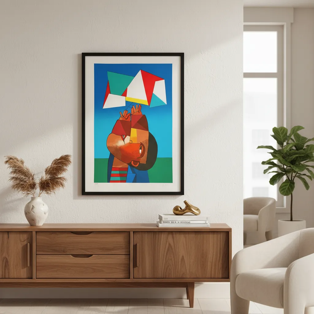 Inos Corradin gravura Soltando Pipa 2 - Image 3