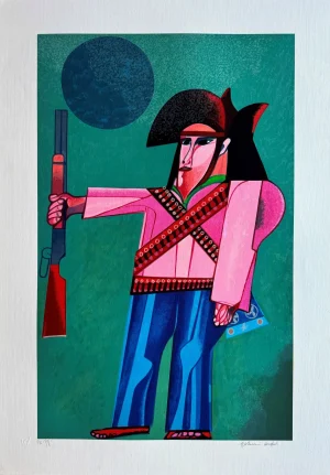 Aldemir Martins serigrafia Cangaceiro 9 grande formato