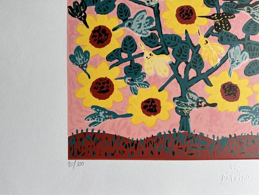 Antônio Poteiro serigrafia Beija-flores - Imagem 2