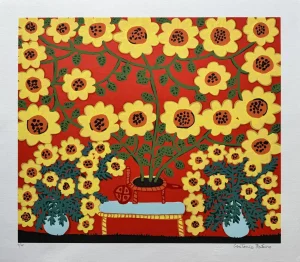 Antônio Poteiro serigrafia Vaso de flores