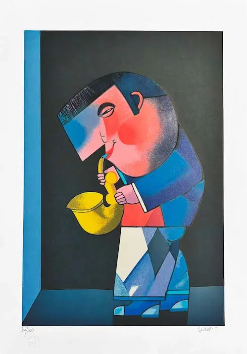 Inos Corradin serigrafia Saxofonista 4
