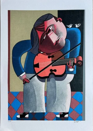 Inos Corradin serigrafia Violinista