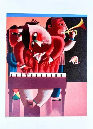 Inos Corradin serigrafia Jazz Band 2